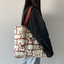 2021 Autumn Winter Popular New Day Ensemble Class Commute Canvas Bag single shoulder Large capacity Cloth Bag Tote Bag woman