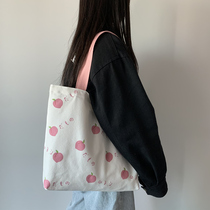 Package Bag Woman Spring Summer 2021 New Tide Canvas Big Bag Woman Large Capacity Package Bag Single Shoulder Bag Casual 100 Hitch Bag