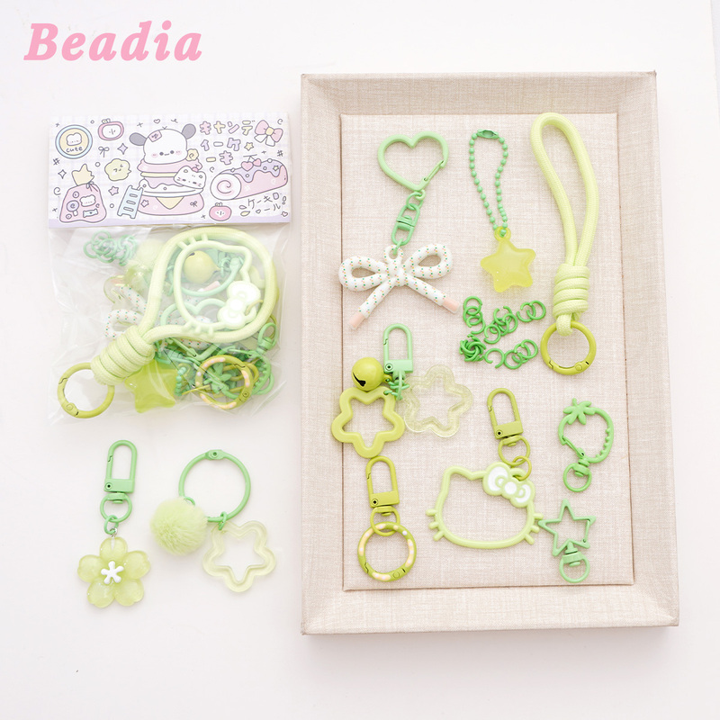 Green Series DIY Accessories, Handmade Tools and Materials Kit, Star Keychain Pendant, Accessories, Phone Chain Jewelry