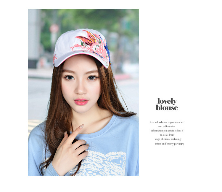 Ngoài trời leo núi du lịch mũ bóng chày mùa hè ngoài trời thêu cap sport bướm thêu sunhat nón lưỡi trai nữ