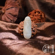 Authentic (Desert Loulan) Su Gong Xinjiang Hetian jade seed white jade goldfish play lotus natural jade pendant pendant