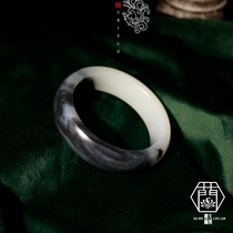 (Attentive Quality) Grand Moolou Lan Pau True Xinjiang and Tian Yuhand Bracelet Seed Green Flower Bracelet Jade Bracelet jade bracelet