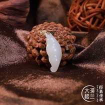 Authentic (Desert Loulan) Su Gong Xinjiang Hetian Jade seed White Jade Ping An Bean Natural jade pendant Jade pendant