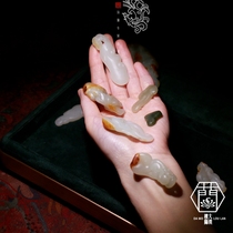 (Focus on quality)Desert Loulan Xinjiang Hetian jade art seed material Ruyi Ganoderma lucidum sheep fat white jade pendant female