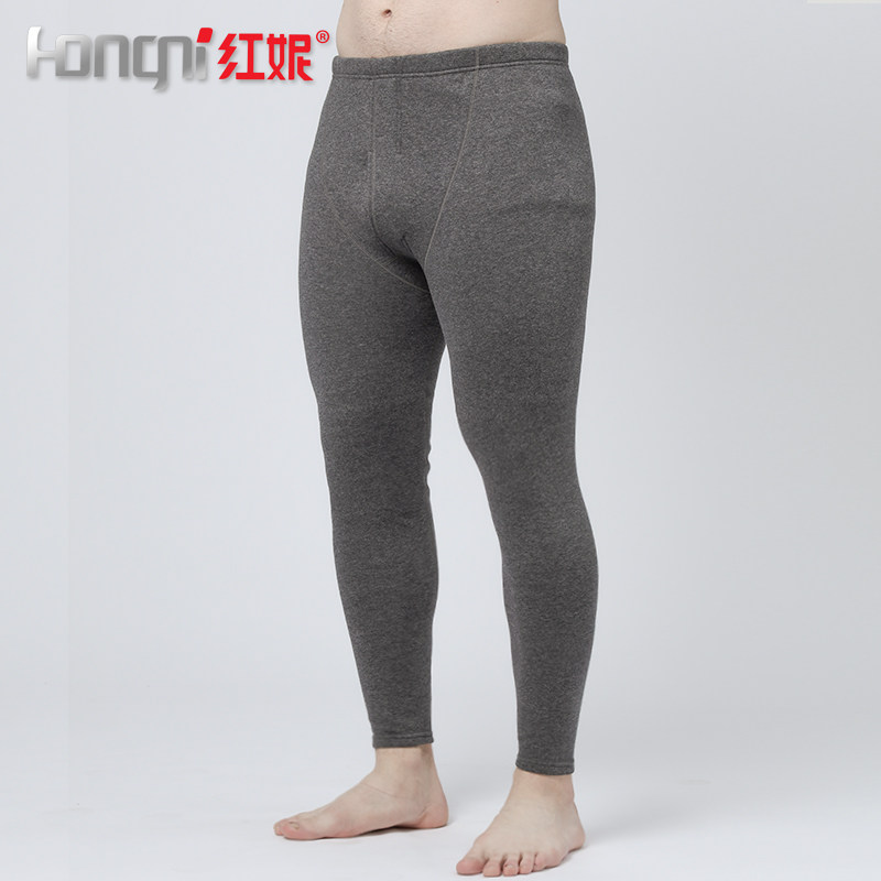 Red Nie Warm Pants Men Plus Suede Thickened Youth Kneecap Beating Bottom Suede Pants High Waist Warm Cotton Pants Sweatpants Long Pants Winter