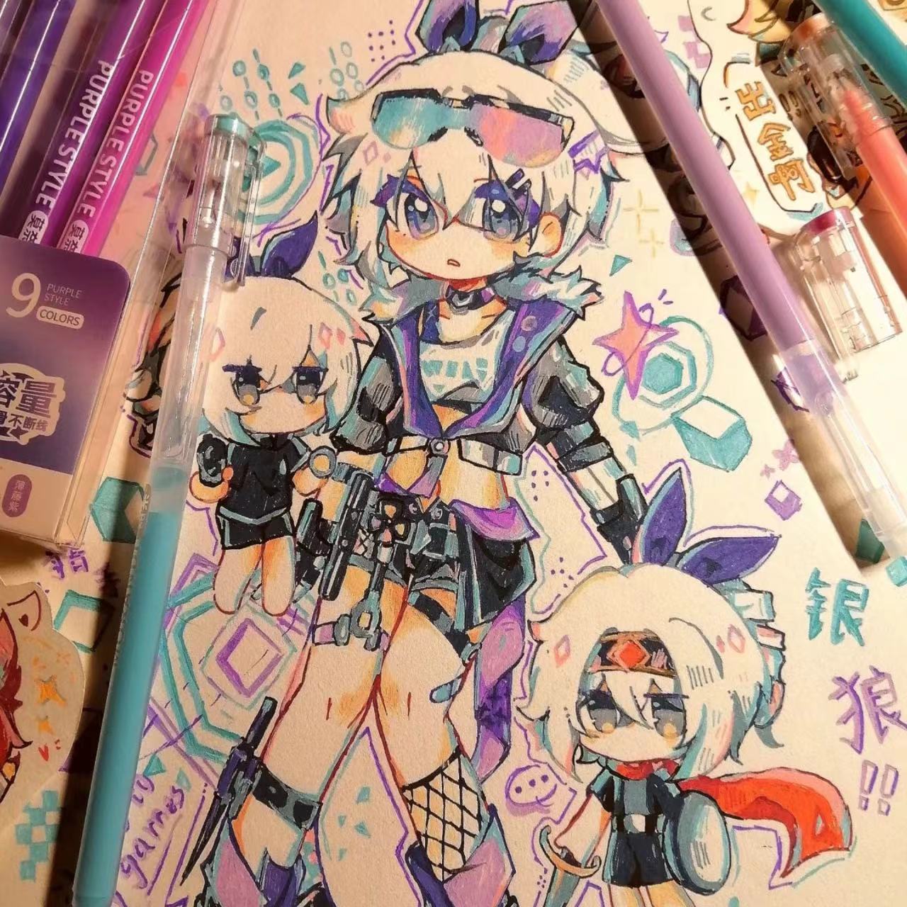 Languo Blue Fruit Hand Ledger Pen Color in Color Pen Large Capacity Painting Color Pen Morandi Color Series Graffiti Pen-Taobao