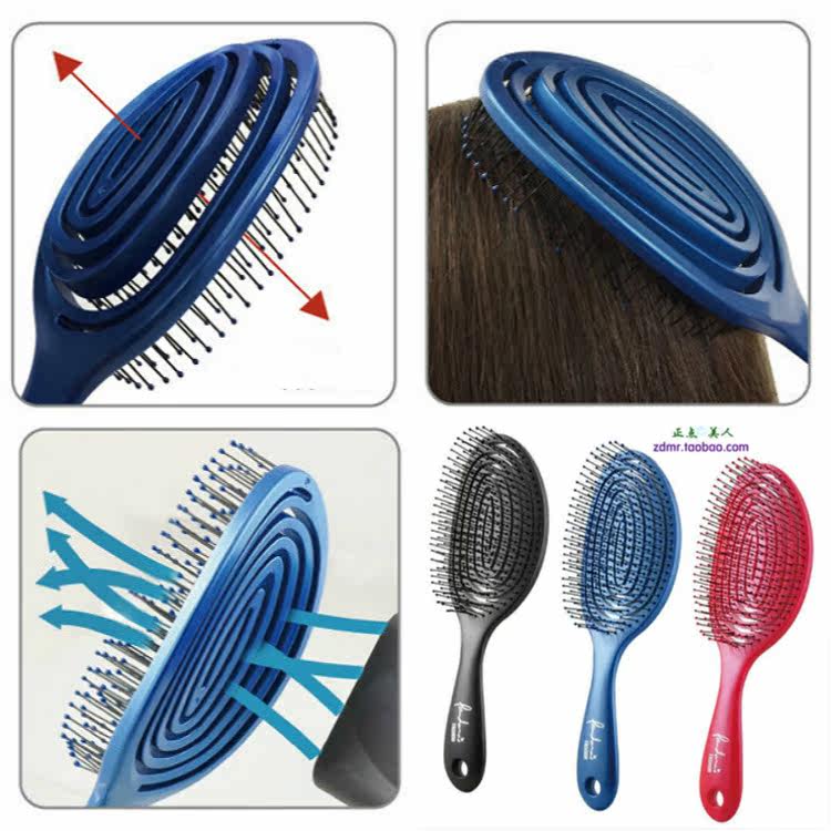 Japan buys back swirl comb hollow oval massage comb fluffy hair blowing lady special long hair home