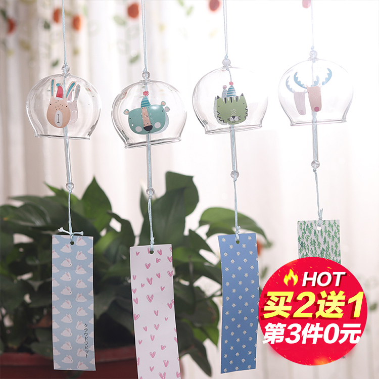 The Japanese style cherry blossom windbell handmade glass and wind gift pendant cute little hanging decoration freshener bedroom hanging decoration