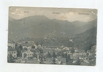 Really sent black and white old postcard from Austria in 1922. Bad ischl. The stamps are peeling off delaminated and the paint is peeling off.