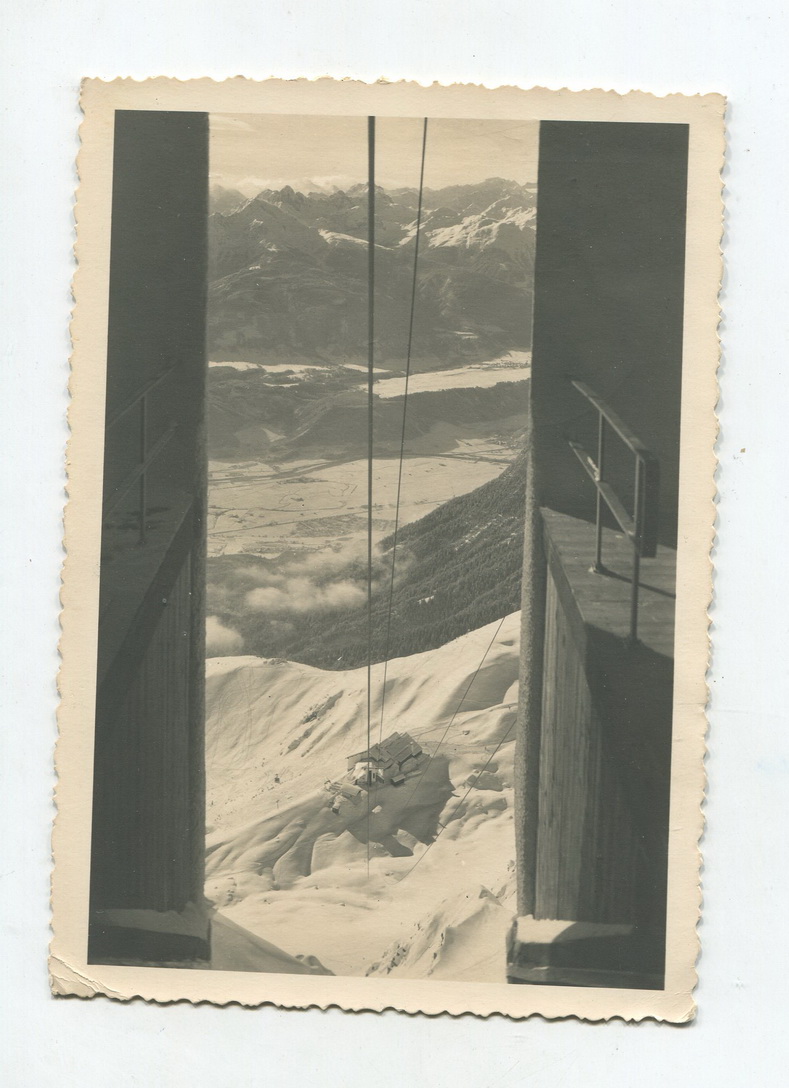 1955 Austria Live-in Black and White Old Postcard Innsbruck Cable Car Ropeway Stamps fall off