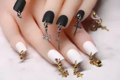 Manicure Perforated Ring Manicure Jewelry Pendant Nail Combination Manicure Tools Perforated nail Pieces Ear Bone Nail