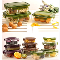 Glassware container kitchen square rectangular microwave oven heated lunch box bento box fresh box crisper set
