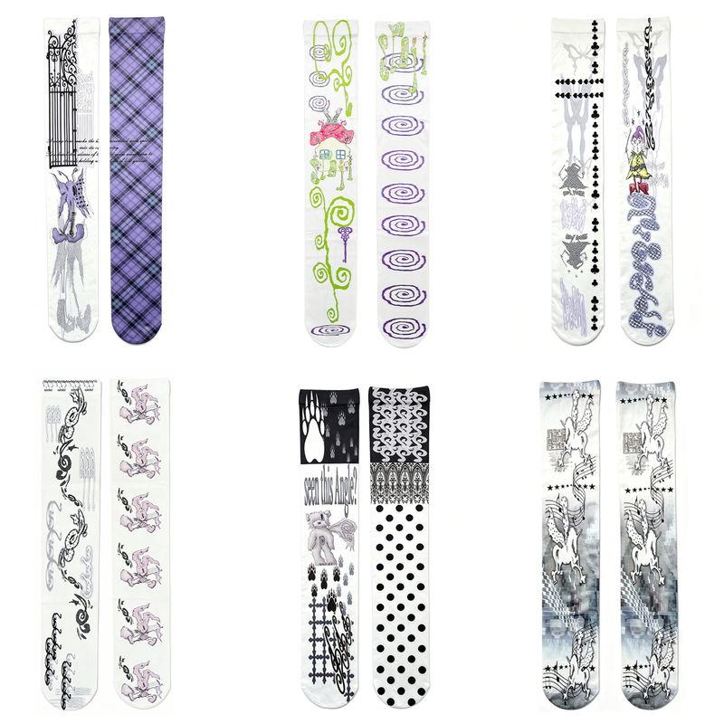 Gnss Toys Over-The-Knee Socks Collection Vintage Y2K Original Print Vine Musical Notes Polka Dot Over-The-Knee Socks Long Socks