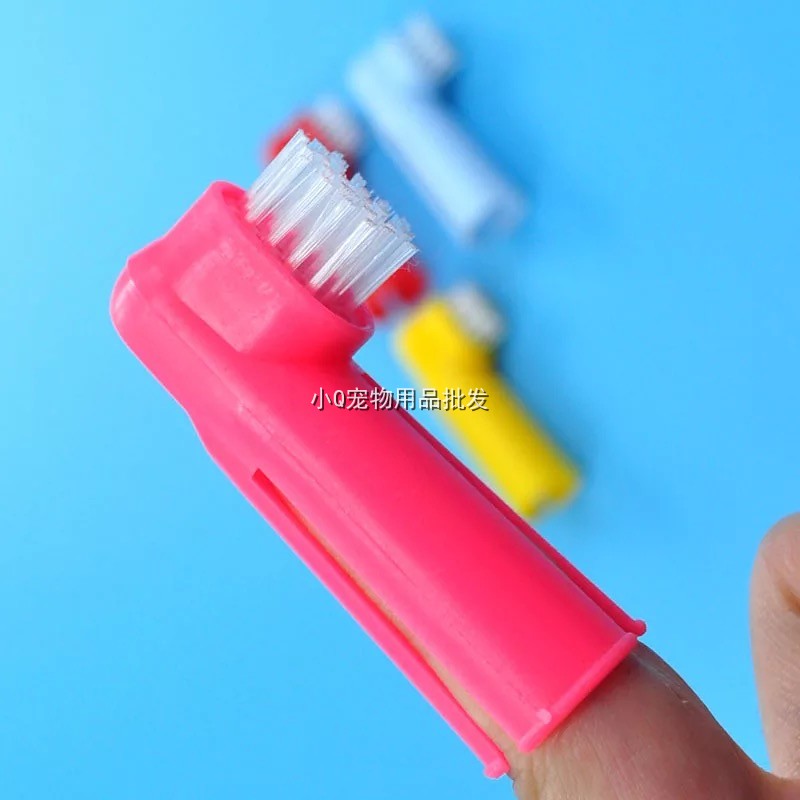 Màu vật nuôi ngón tay bàn chải đánh răng nhựa răng làm sạch cung cấp mèo con chó vẻ đẹp con chó nhỏ con chó đánh răng ngoại trừ hơi thở hôi lược chải lông cho chó