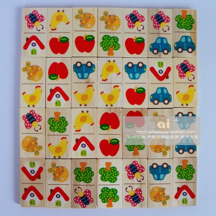 Foreign Trade Tail Single Garden Domino Puzzle Picking Up The Beech Wood Quality Building Blocks Children Puzzle Early Education Toys Boys and Men