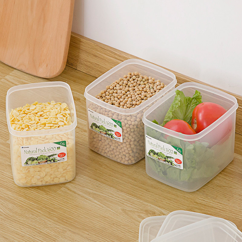 Japan imported fresh box plastic covered rectangular refrigerator frozen pasta box microwave sealing box