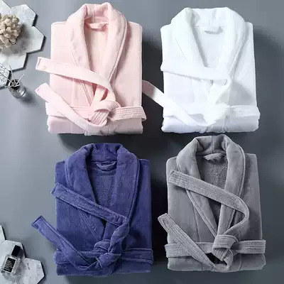 Five-star hotel robe bathrobe cotton couple pajamas men and women cotton bathrobe absorbent towel custom LOGO