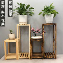 Solid wood flower frame living room antique wooden hanging orchid Chinese green roe wooden bonsai fish tank indoor shelf pine single