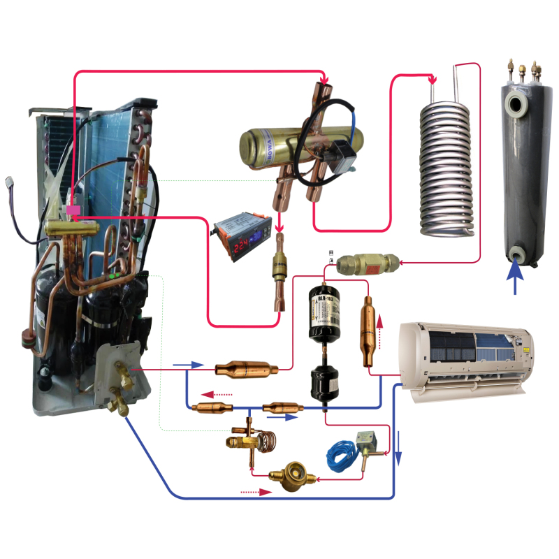36000Btu Household R410A Air Conditioner with an External Water Heater System Component to Achieve Efficient Heat Energy Utilization 36000Btu Household R410A Air Conditioner with an External Water Heater System Component to Achieve Efficient Heat Energy Utilization
