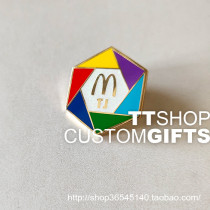 McDonalds mcd hexagonal color gilded-Incentive Badge Brooch Medal-Creative Gifts