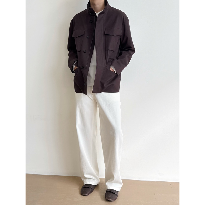 Rizzup Row Fengtang Cotton-Cashmere Blend Hunting Jacket Floriane Pocket Jacket Rizzup Row Fengtang Cotton-Cashmere Blend Hunting Jacket Floriane Pocket Jacket