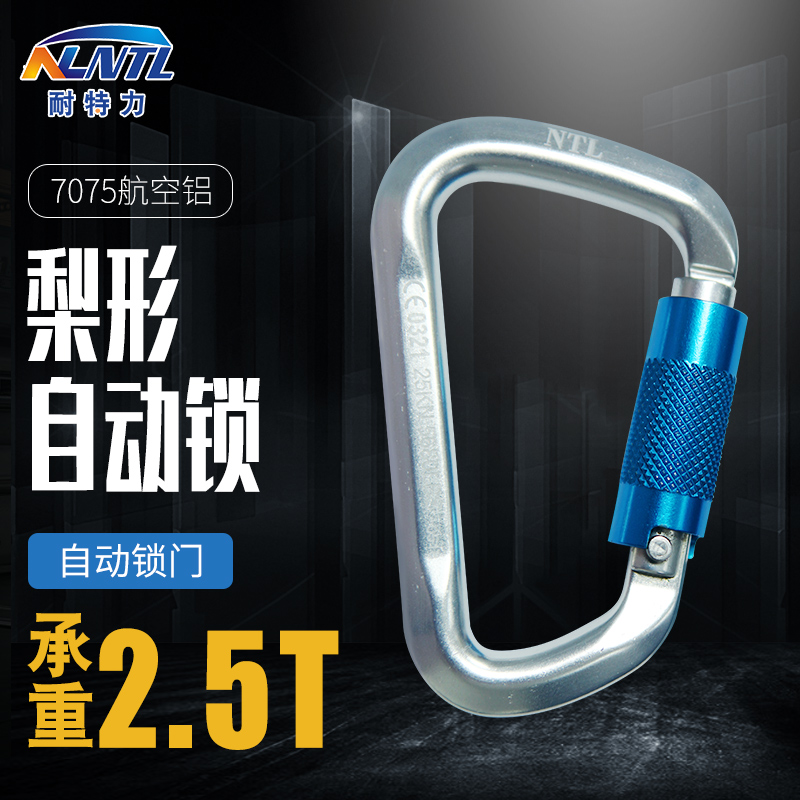 Netrix manufacturers can customize D-type automatic lock main lock safety buckle aerial work pear-shaped hook climbing fast hanging buckle