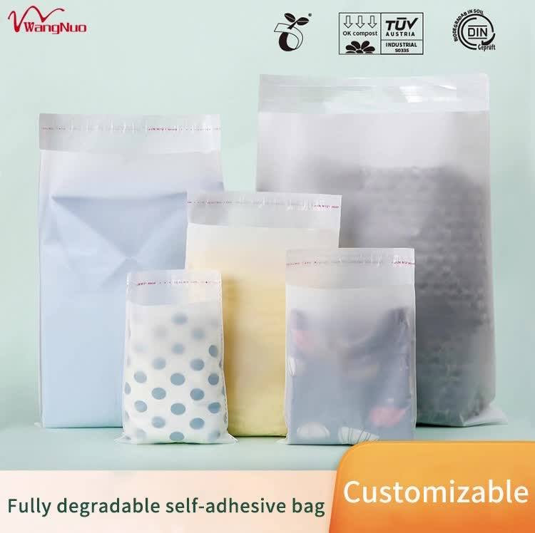 Biodegradable Cornstarch Pouch Compostable Garment Packaging With Self