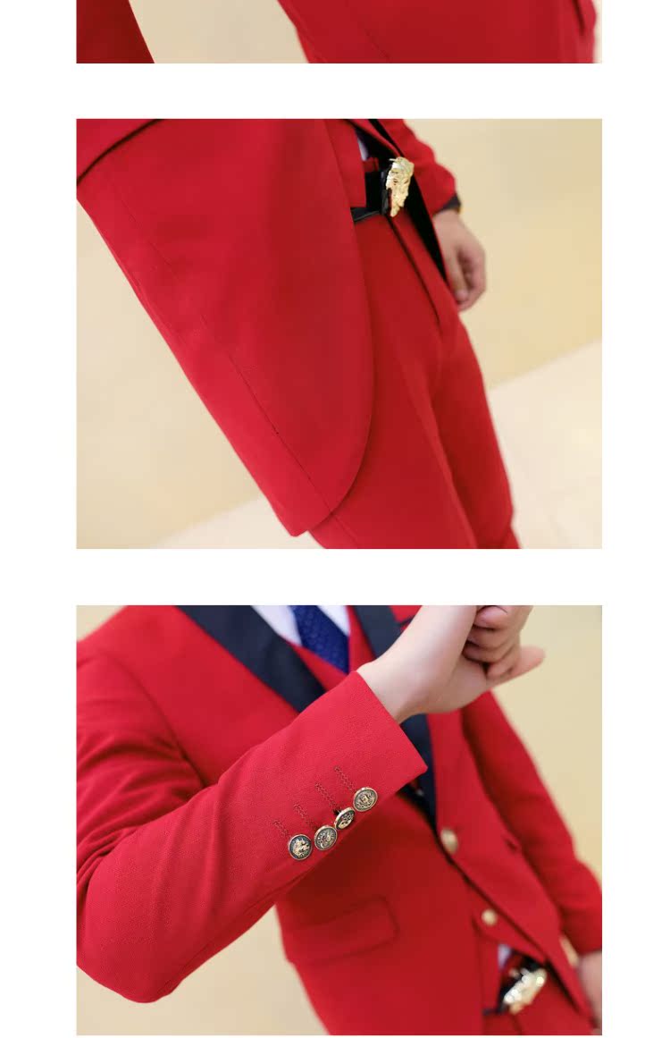 Mới tuxedo hộp đêm váy cưới phiên bản Hàn Quốc của bộ đồ mỏng phù hợp với thời trang phù hợp với ba mảnh trắng nam áo khoác nam