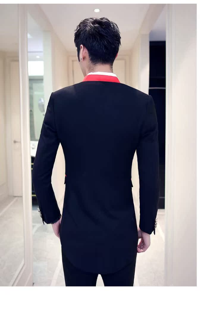 Mới tuxedo hộp đêm váy cưới phiên bản Hàn Quốc của bộ đồ mỏng phù hợp với thời trang phù hợp với ba mảnh trắng nam áo khoác nam