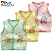 Thận đậu rồng bông nam và nữ bé ấm áp vest vest chần cardigan vest mùa xuân và thu đông bé bé vest nhỏ