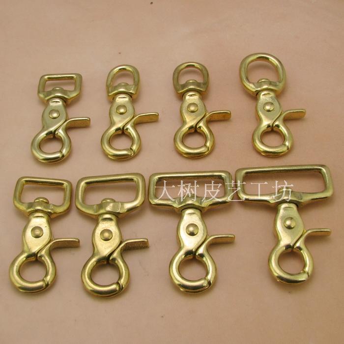 Brass Clips Closed Copper Closed Closed Cash Hook Handmade Leather Bag Package Accessories TK64