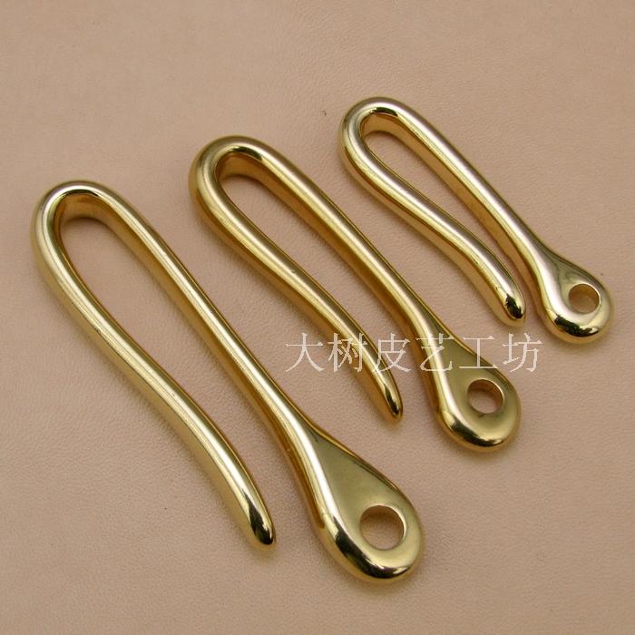 Die casting day style copper U hook U hook U hook-purse hook key hook handmade leather with brass material (TK81)