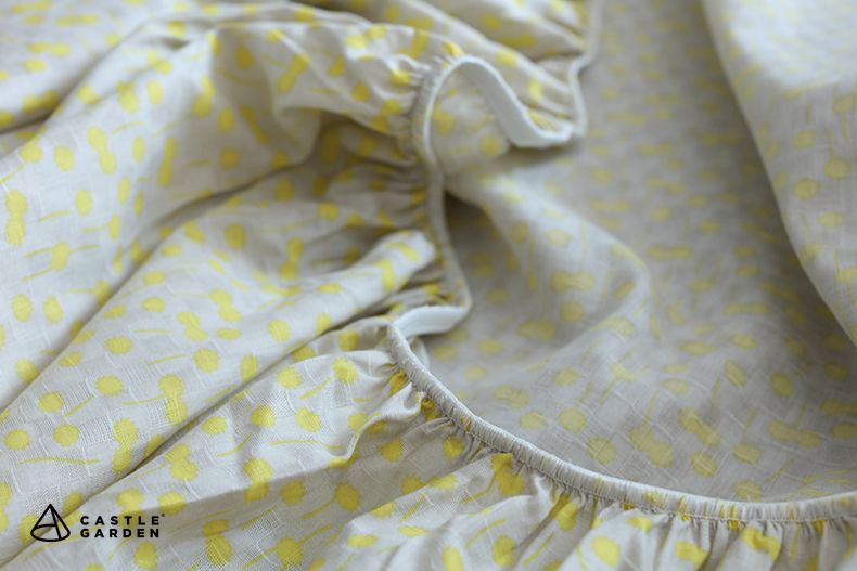 CASTLE GARDEN Jacquard In Cotton Nệm Bọc Giường + Vỏ Gối - Trang bị Covers Ga chun và ga phủ