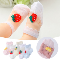 Baby stockings summer thin baby breathable Crystal boat Socks childrens girls summer newborn socks anti-hook Silk