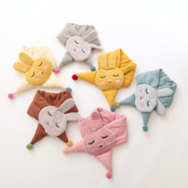 Childrens scarves winter boys and girls thickened cotton cartoon rabbit baby toddler Baby baby warm bib
