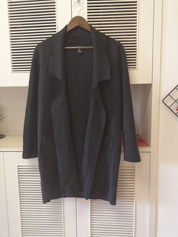 Free Shipping Us Single Order Wool Blend Simple Mid-Length Wool Knit Cardigan with Suit Collar Free Shipping Us Single Order Wool Blend Simple Mid-Length Wool Knit Cardigan with Suit Collar