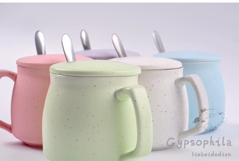 Cốc gốm Gypsophila Phong cách Nhật Bản Cup Bữa sáng Retro Mug Cốc sữa dễ thương Cốc nước Cup Cà phê có nắp