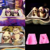 DIY three-dimensional panda silicone mold 3D three-dimensional panda chocolate mu hot pot butter dessert creative dish mold