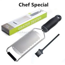 304 Stainless Steel Widened Cheese Grater, Cheese Lemon Grater, Nut Grater, Truffle Grater, with Sheath, Comes with Brush