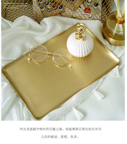 Nordic brass tray metal jewelry plate home decoration rectangular copper plate ins wind ornaments storage plate