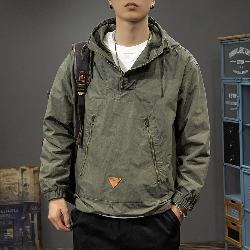 American Style Pullover Half-Zip Jacket for Men, New Spring and Autumn Trendy Brand Outdoor Large Size Workwear Sweatshirt Jacket American Style Pullover Half-Zip Jacket for Men, New Spring and Autumn Trendy Brand Outdoor Large Size Workwear Sweatshirt Jacket