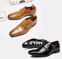 Genuine leather Inn Tip Buckle Metal Buckle Business Leather Shoes Fashion Mens Gentleman-like boards Show mens shoes