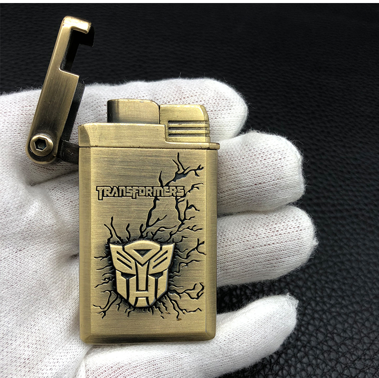 Transformers Boss Windproof Red Fire Flames Bật lửa Thuốc lá nhẹ hơn Sinh nhật Bạn trai Quà tặng - Bật lửa hột quẹt khò