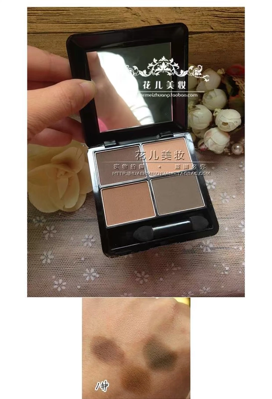 Huaerjia Four Colors Matte Matte Eyeshadow High Gloss Smoky Makeup Nude Eye Makeup Tone nâu đất - Bóng mắt