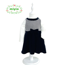 miyio baby skirt autumn winter vest dress dress 2-5 years old base shirt cotton female baby dress