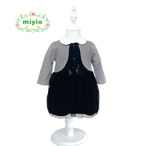 Miyiio baby girl dress dress dress Princess British dress blue childrens birthday celebration dress