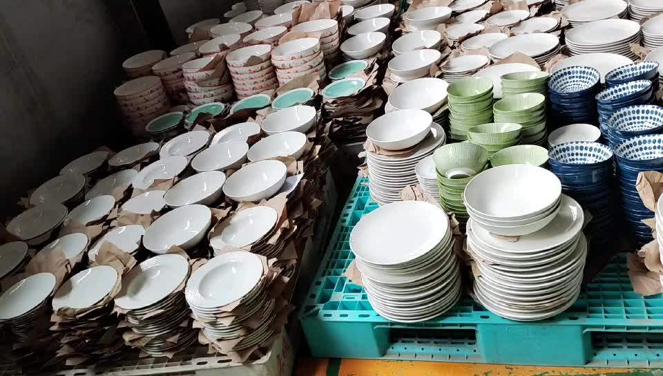 Glaze Crockery Ceramics Dinner Plates Bowl Cups Dinnerware Sets 16