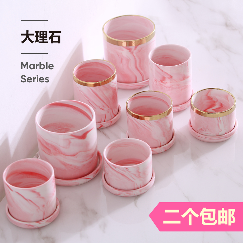 Nordic ins fleshy flowerpot fake plant potted green plant furnishings living room shop table furnishings decorative floral art