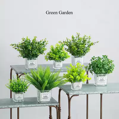 Simulation plant hipster Nordic green plant ins Wind fake grass potted ornaments indoor and outdoor decoration desktop fake flower
