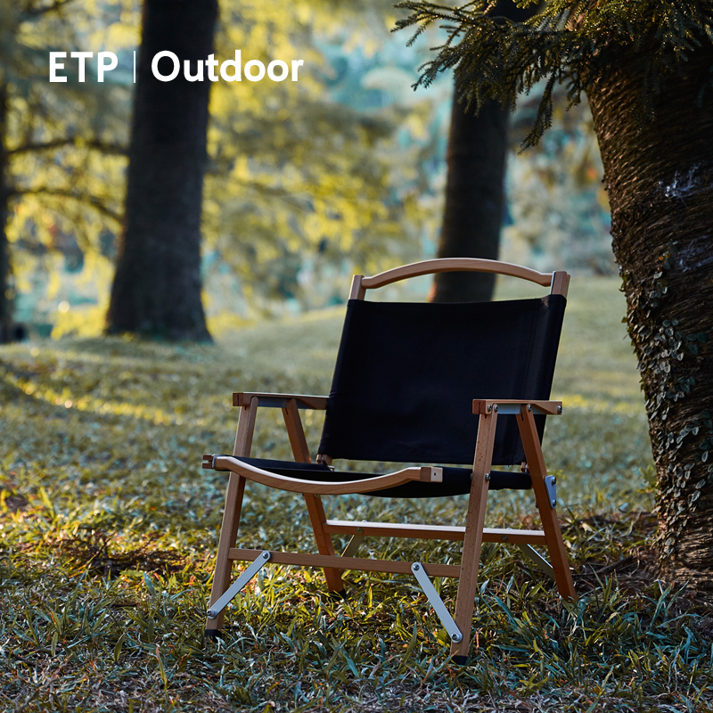 ETP solid wood Kermit folding chair outdoor portable park camping self-driving tour blackening leisure fishing beech chair